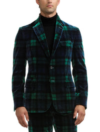 Veste Kent écossaise en velours - Blackwatch