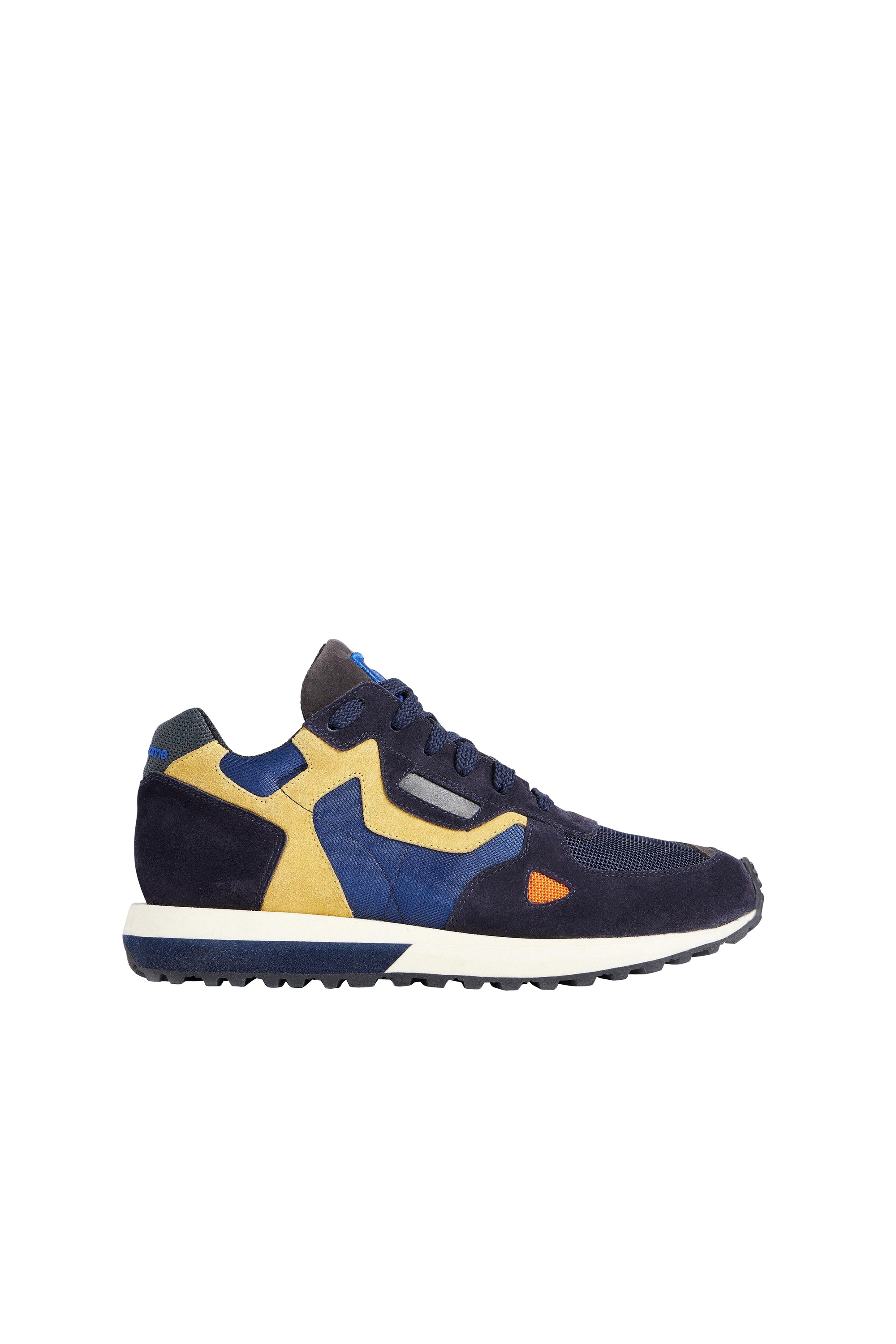 Suede running trainers - Navy & Beige