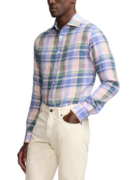 Chemise à manches longues en lin - Multicolore