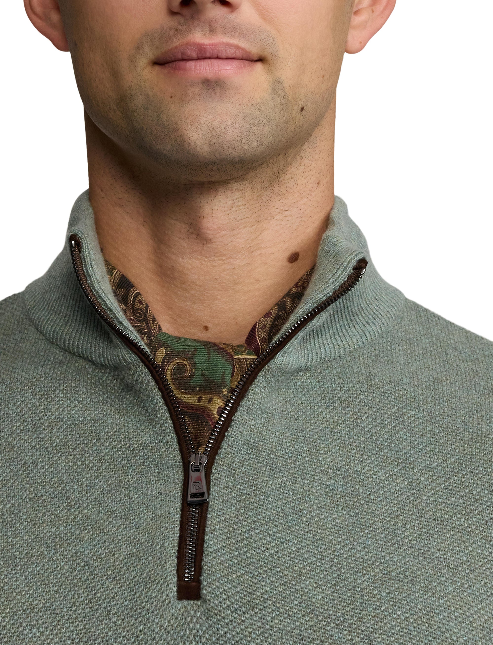 Pull demi-zippé œil-de-perdrix en cachemire - Lovett & Multicolore