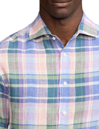 Chemise à manches longues en lin - Multicolore