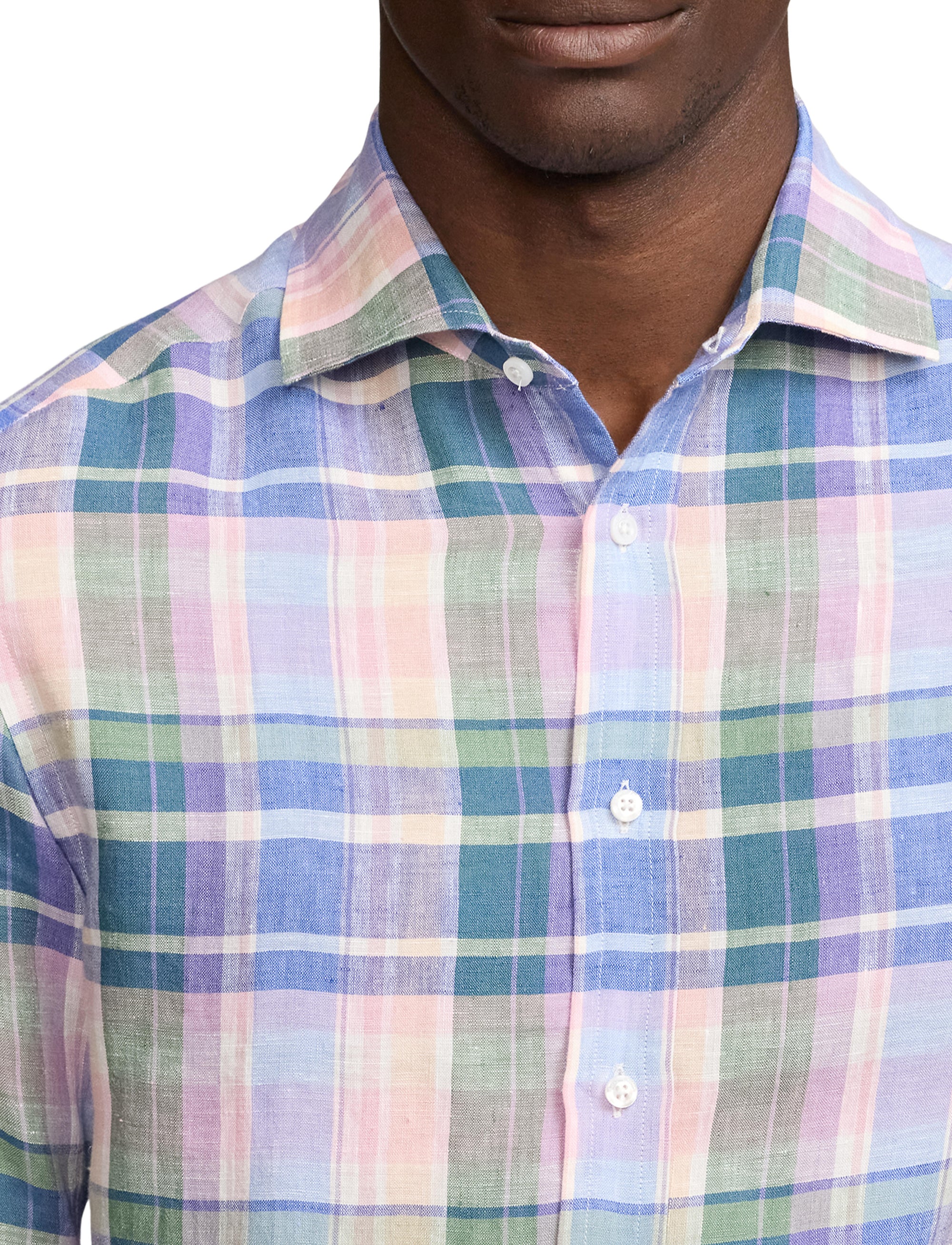 Chemise à manches longues en lin - Multicolore