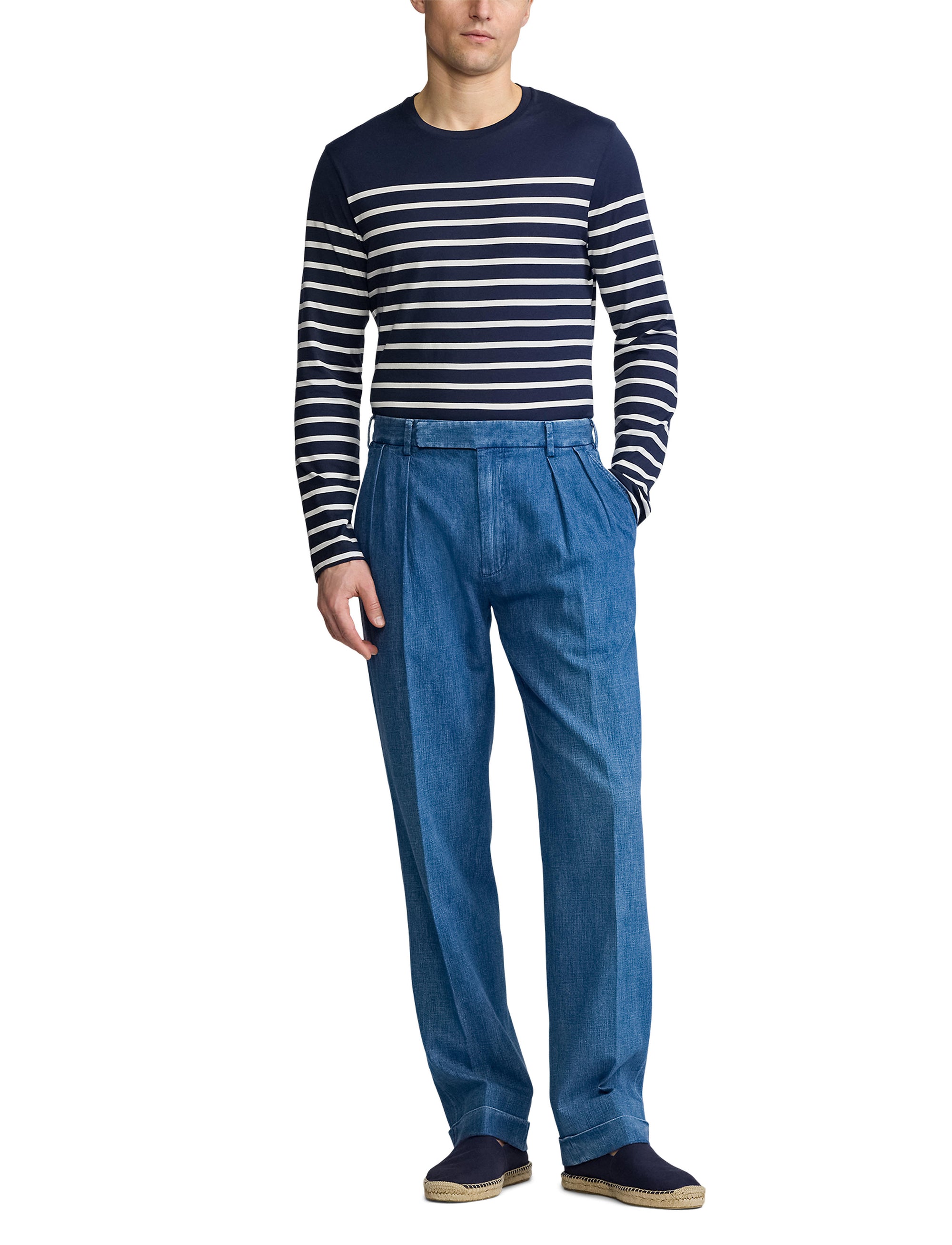 Striped long-sleeved T-shirt - Classic Chairman Navy & Dckwsh W