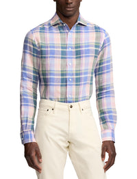 Chemise à manches longues en lin - Multicolore