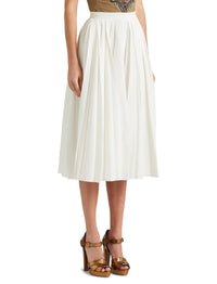 Arnav pleated skirt in linen mix - Offwhite
