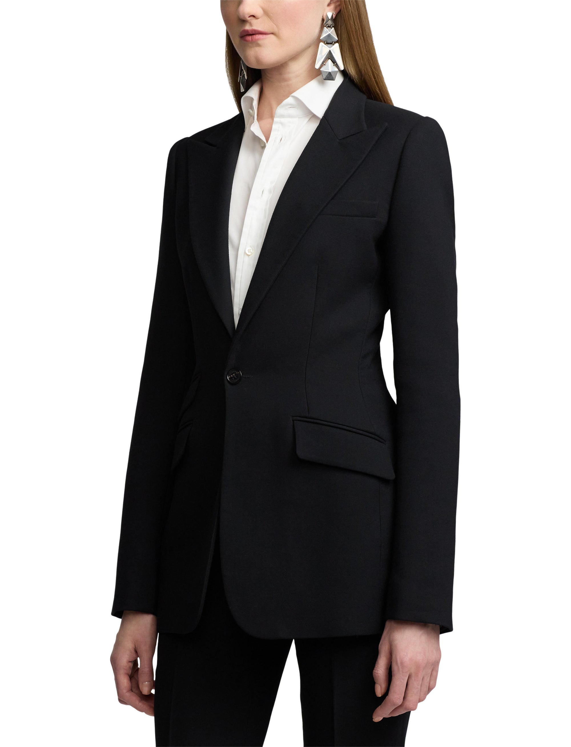 Blazer Hardison à double boutonnage en laine mélangée - Noir
