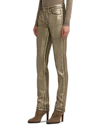 160 slim jeans in coated denim - Champagne