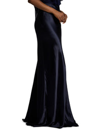 Jupe Masina en charmeuse - Lux Navy