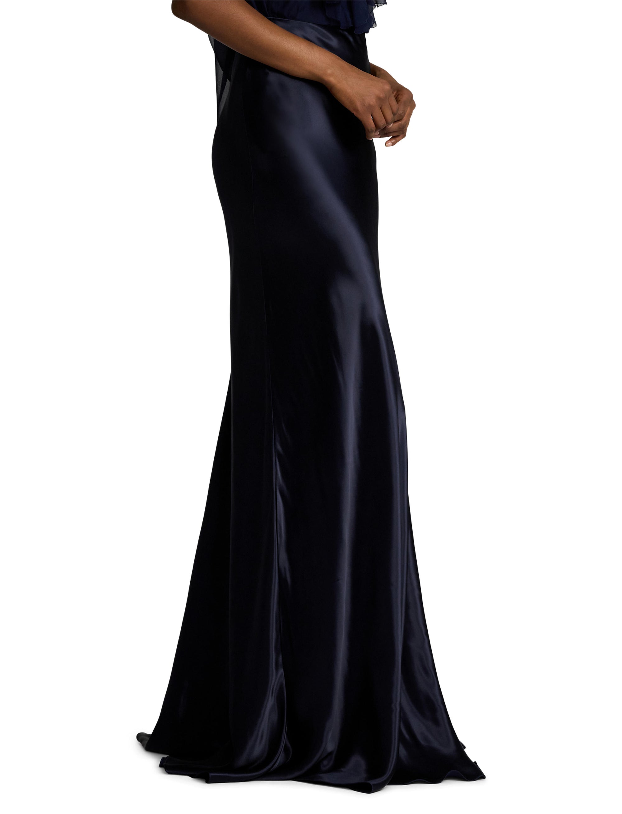 Jupe Masina en charmeuse - Lux Navy