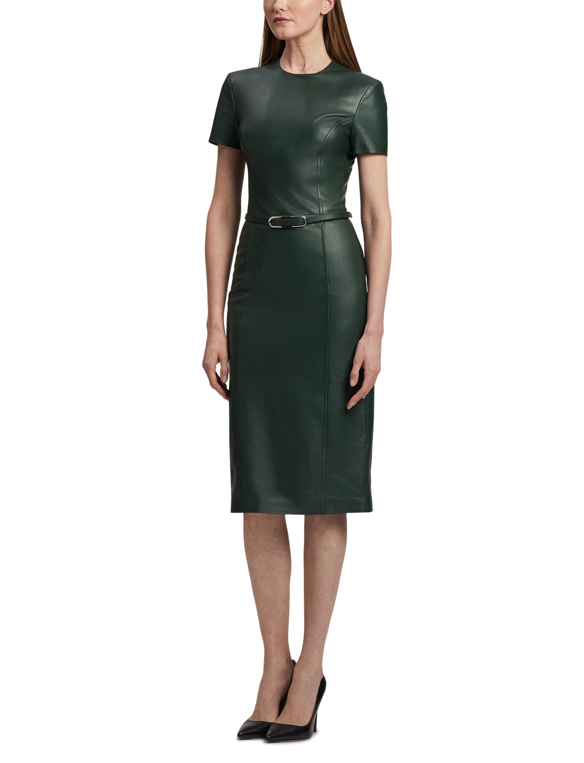 Robe Bethanne en cuir - Dark Racing Green