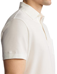 Polo lavé Custom Slim Fit en piqué - Classic White