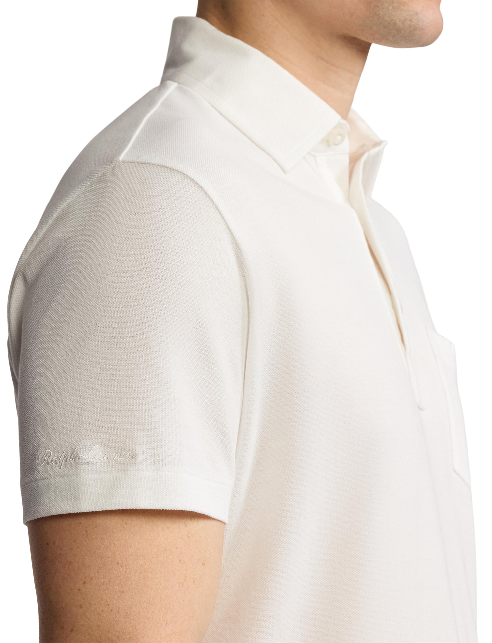 Polo lavé Custom Slim Fit en piqué - Classic White