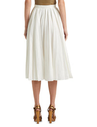 Arnav pleated skirt in linen mix - Offwhite
