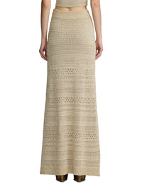 Maxi jupe texturée pailletée - Tan Multi