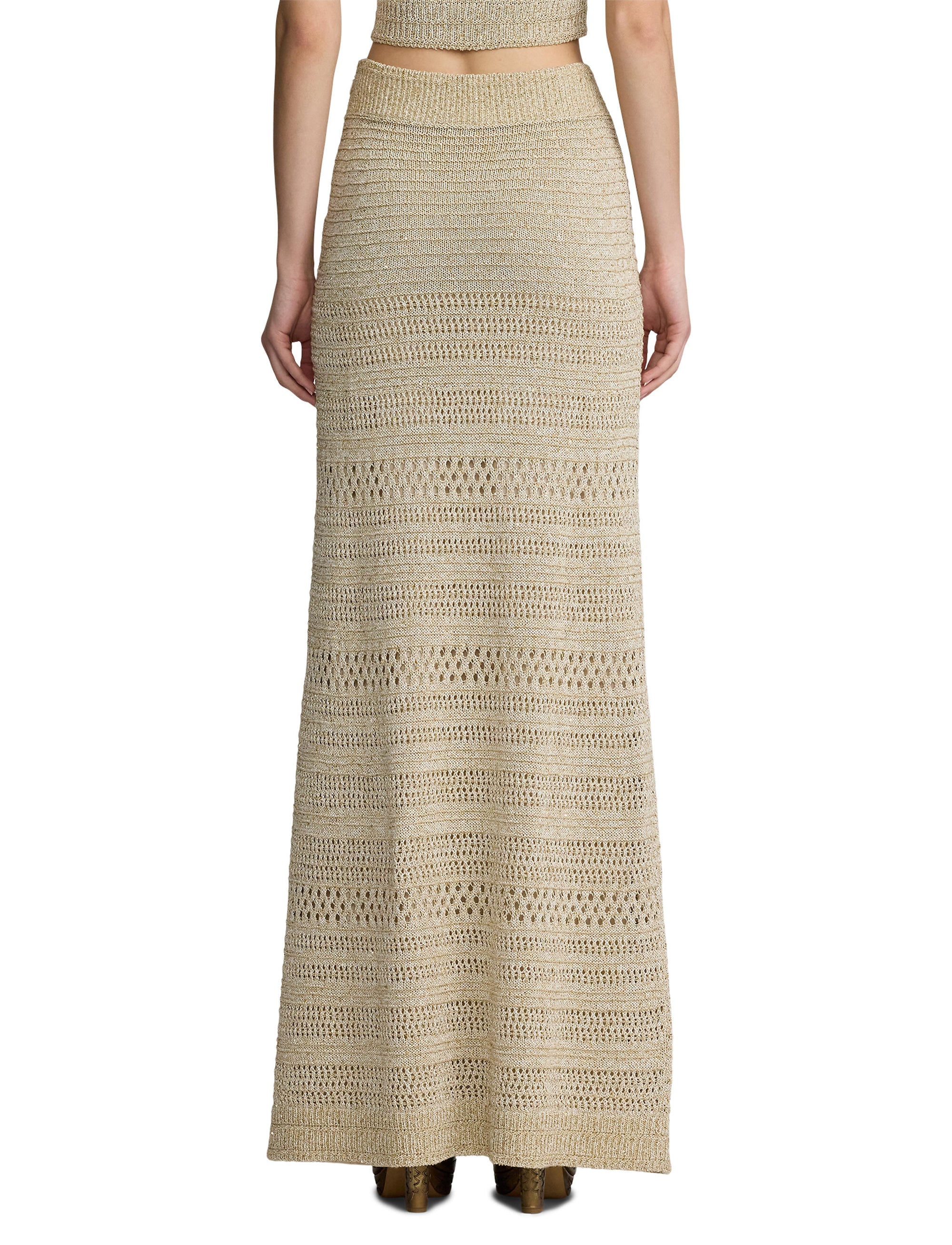 Maxi jupe texturée pailletée - Tan Multi