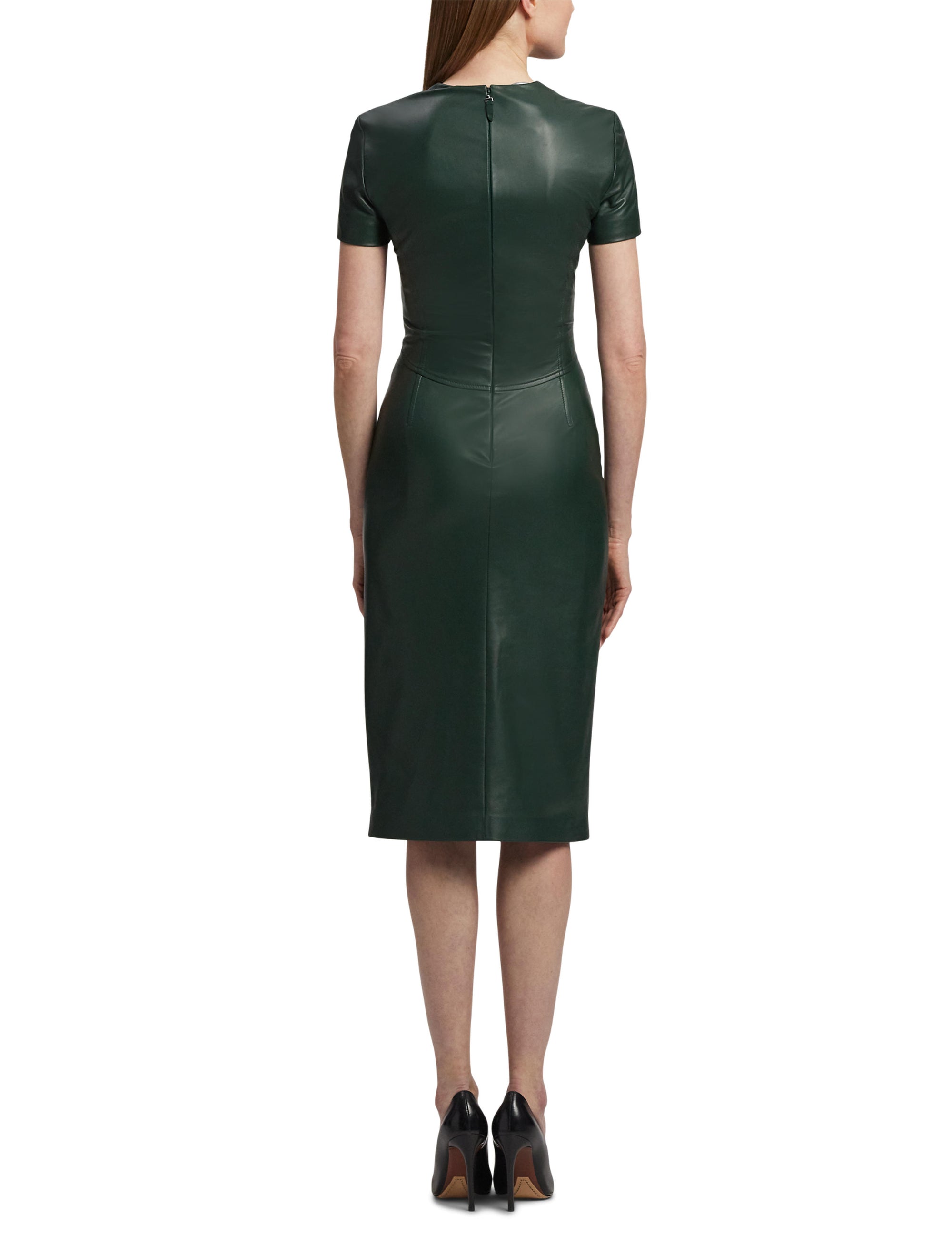 Robe Bethanne en cuir - Dark Racing Green