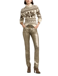 160 slim jeans in coated denim - Champagne