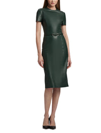 Robe Bethanne en cuir - Dark Racing Green