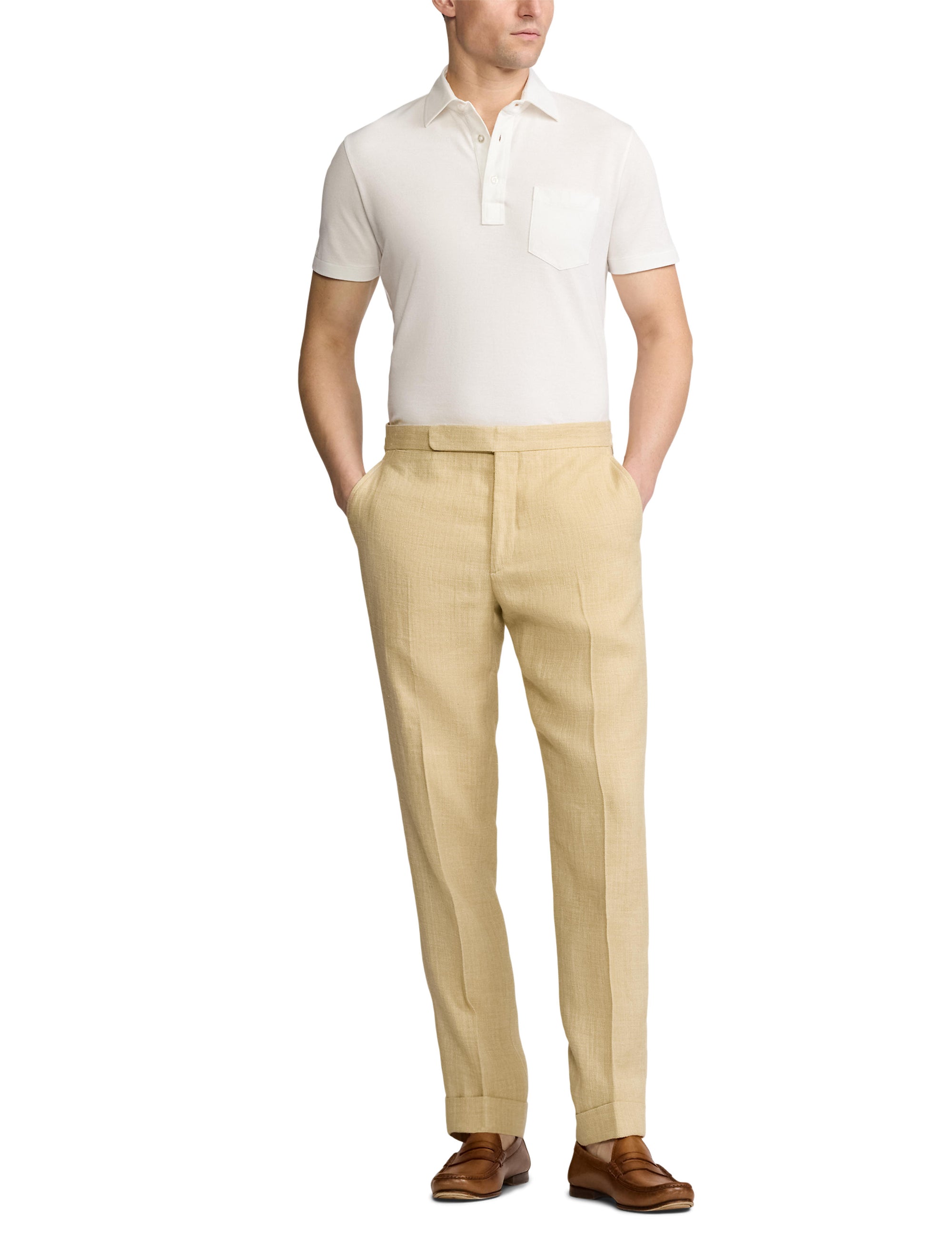 Polo lavé Custom Slim Fit en piqué - Classic White