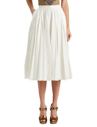 Arnav pleated skirt in linen mix - Offwhite