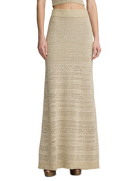 Maxi jupe texturée pailletée - Tan Multi