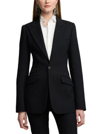 Blazer Hardison à double boutonnage en laine mélangée - Noir