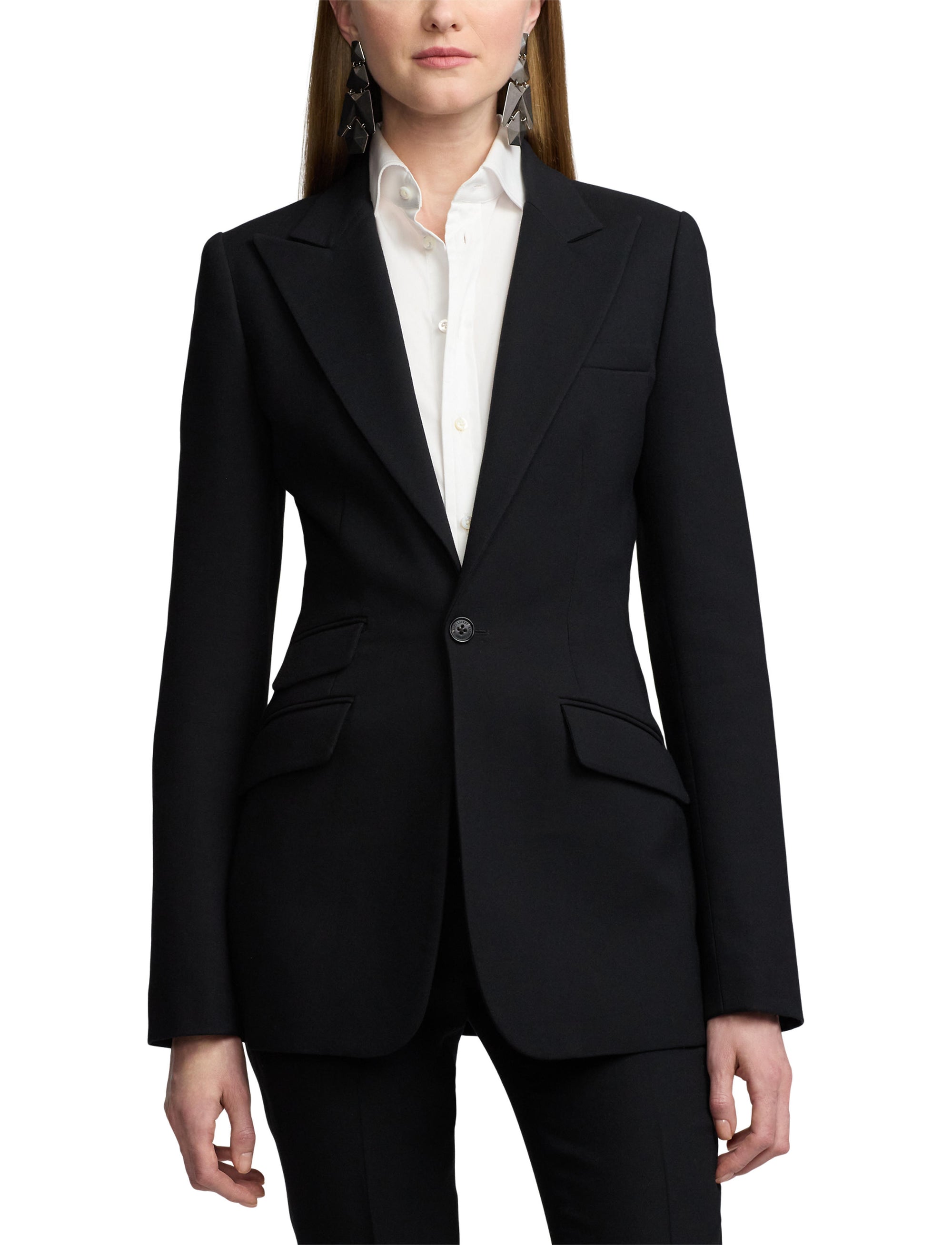 Blazer Hardison à double boutonnage en laine mélangée - Noir