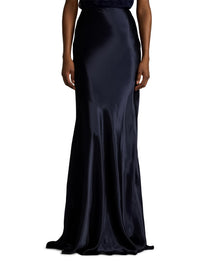 Jupe Masina en charmeuse - Lux Navy