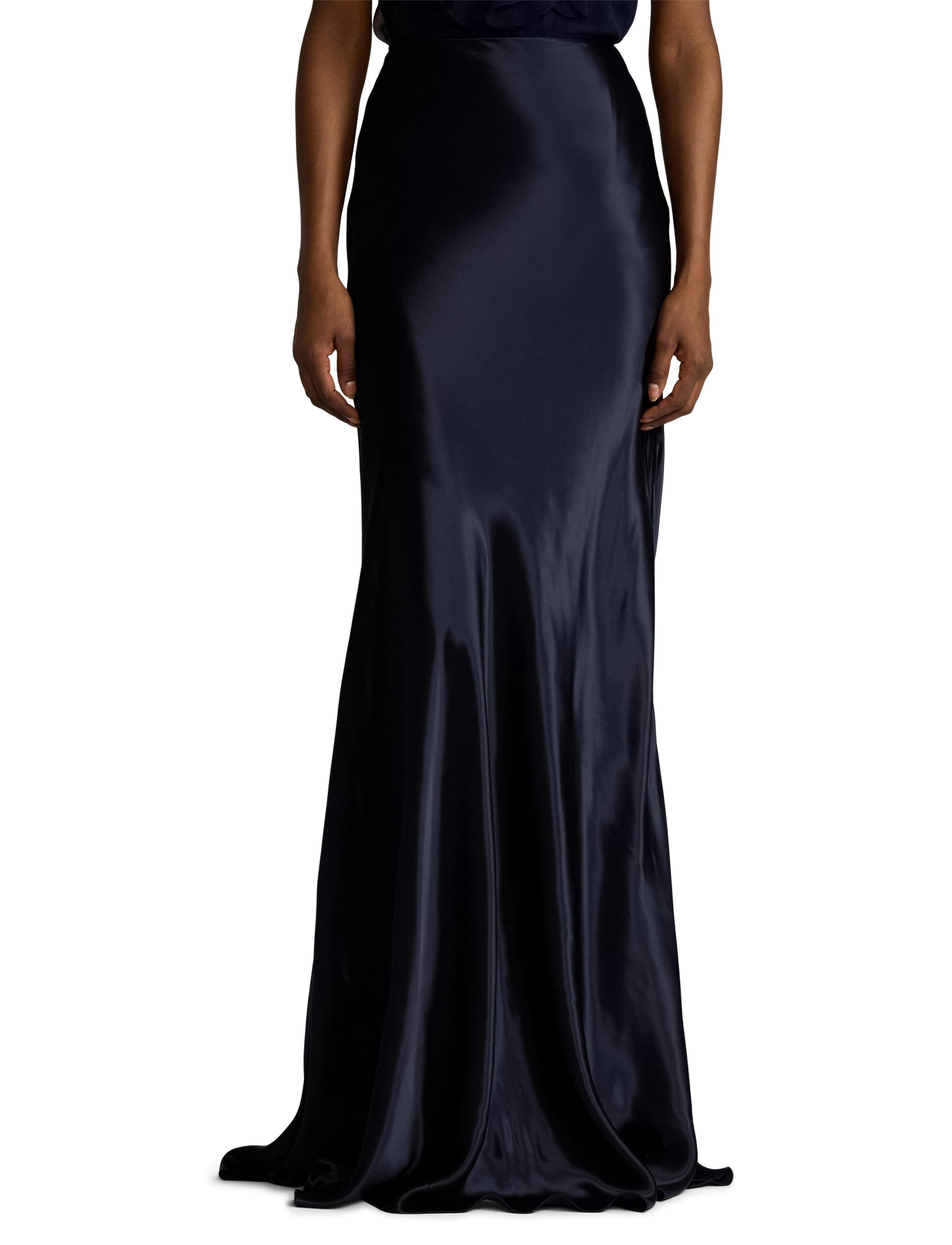 Jupe Masina en charmeuse - Lux Navy