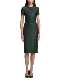 Robe Bethanne en cuir - Dark Racing Green