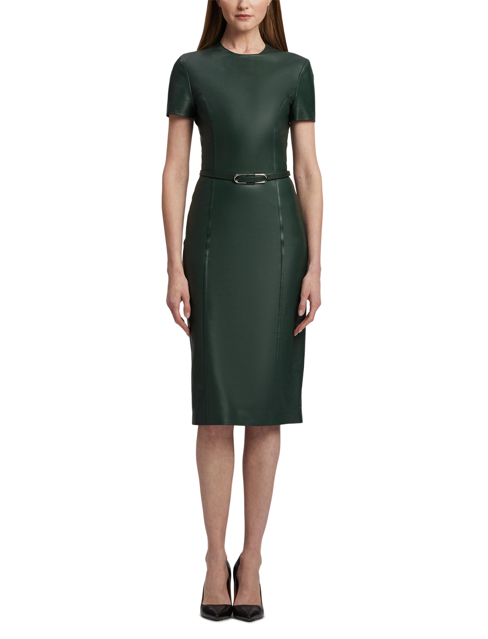 Robe Bethanne en cuir - Dark Racing Green