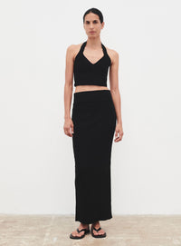Contour Knit Halter - Black