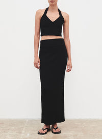 Contour Knit Halter - Black