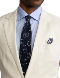 Silk crepe circle tie - Navy