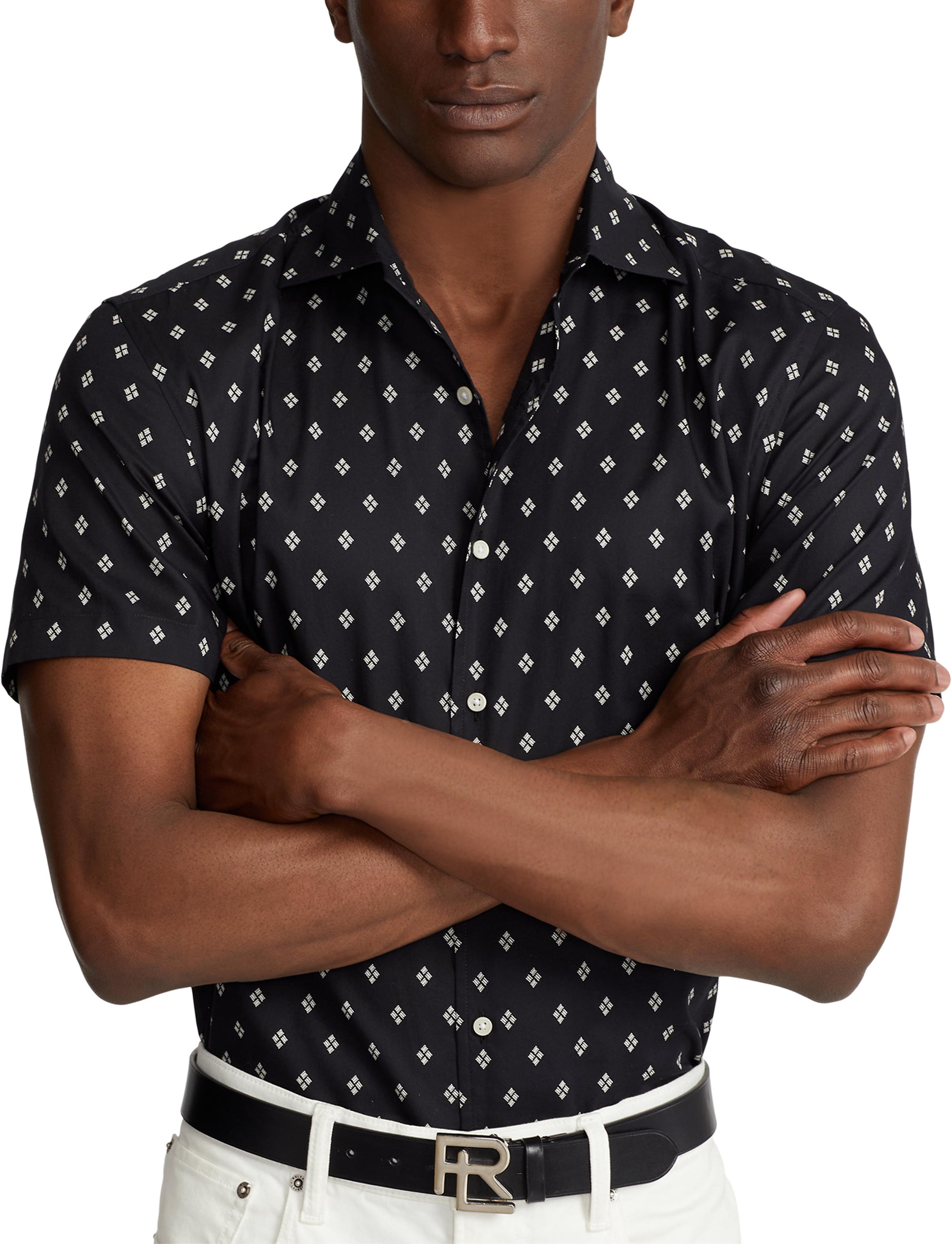 Chemise à motif en sergé - Black & Tan