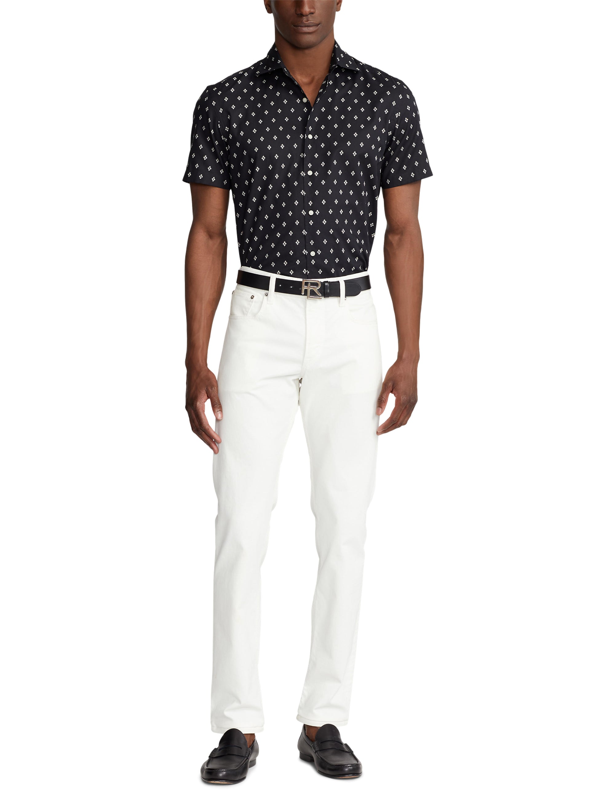 Chemise à motif en sergé - Black & Tan