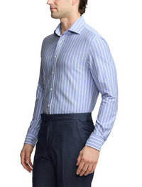 Chemise rayée en jersey stretch - Blue & White