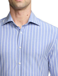 Chemise rayée en jersey stretch - Blue & White