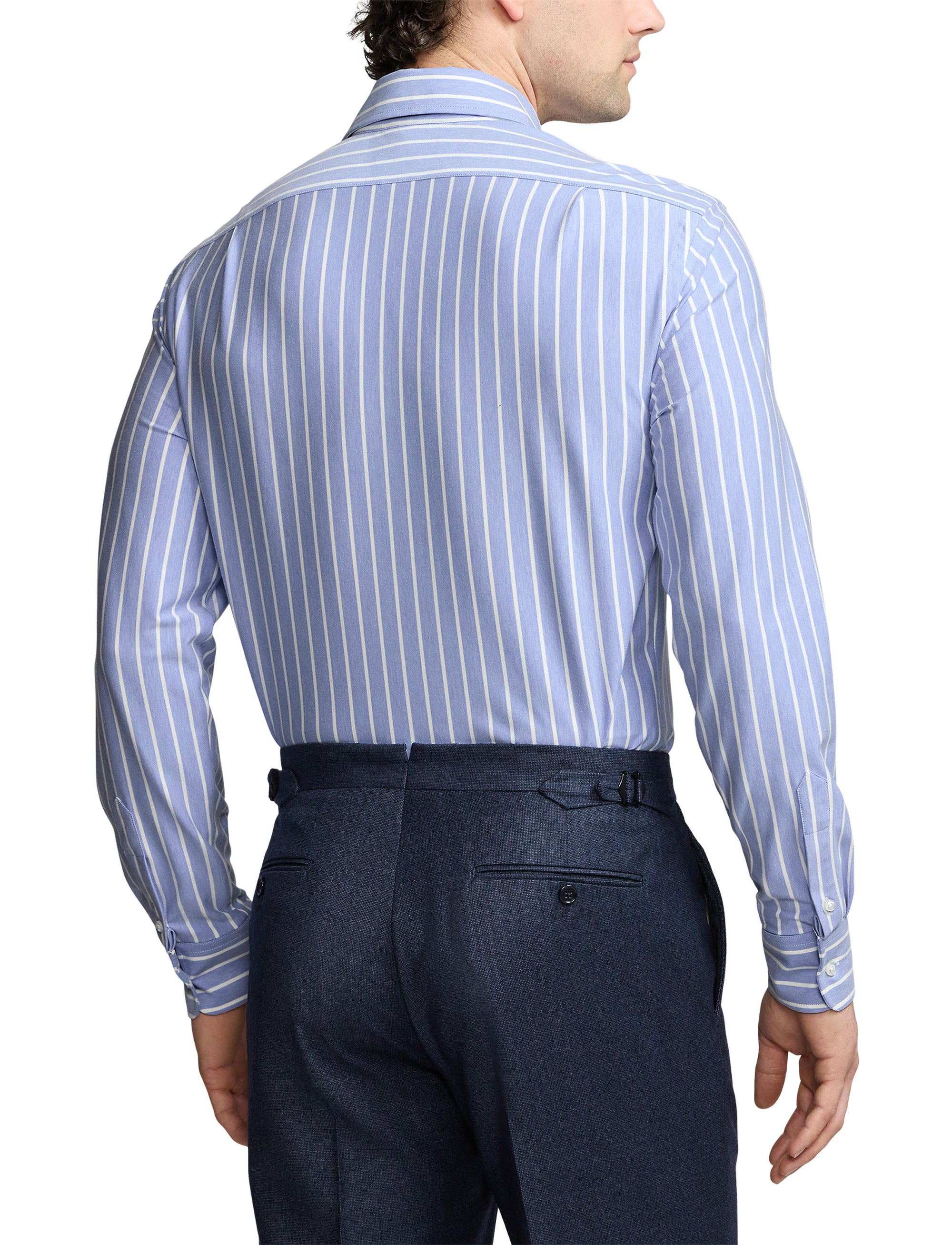 Chemise rayée en jersey stretch - Blue & White