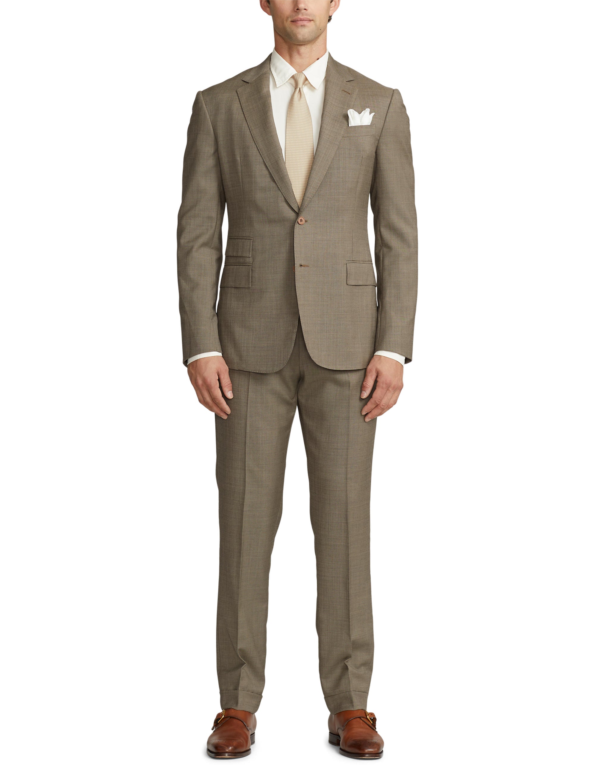 Costume peau de requin Kent en laine - Mocha
