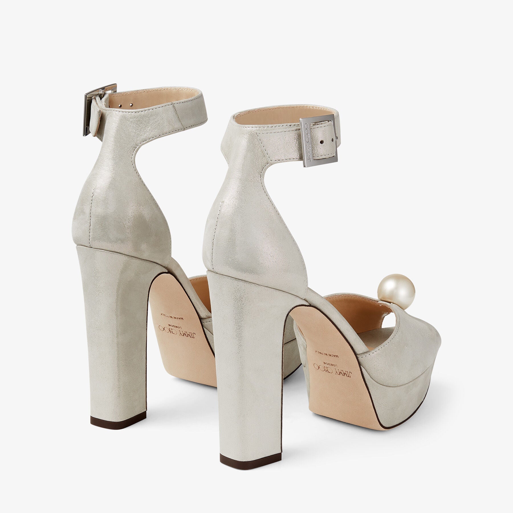 Sandales Socorie 120 en cuir - Champagne & White