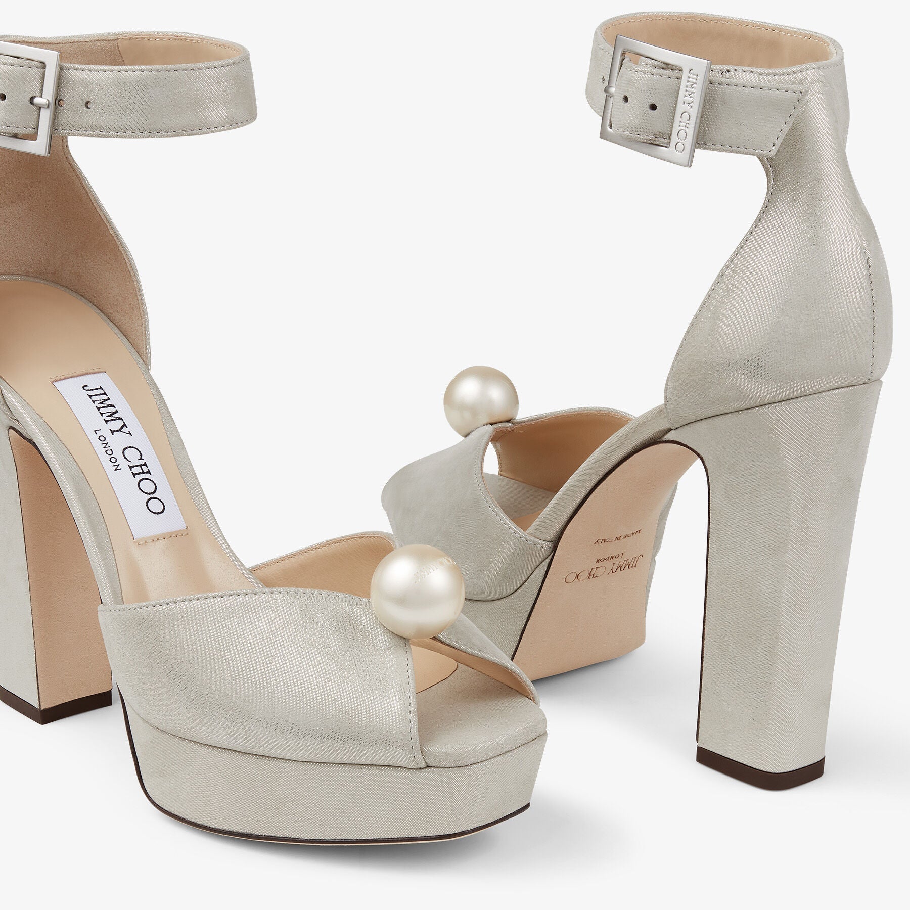 Sandales Socorie 120 en cuir - Champagne & White