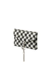 Porte-cartes Soft en satin à imprimé et embellissements - Latte & Black
