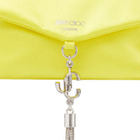 Soft satin card holder with tassel - Yellow & Silver