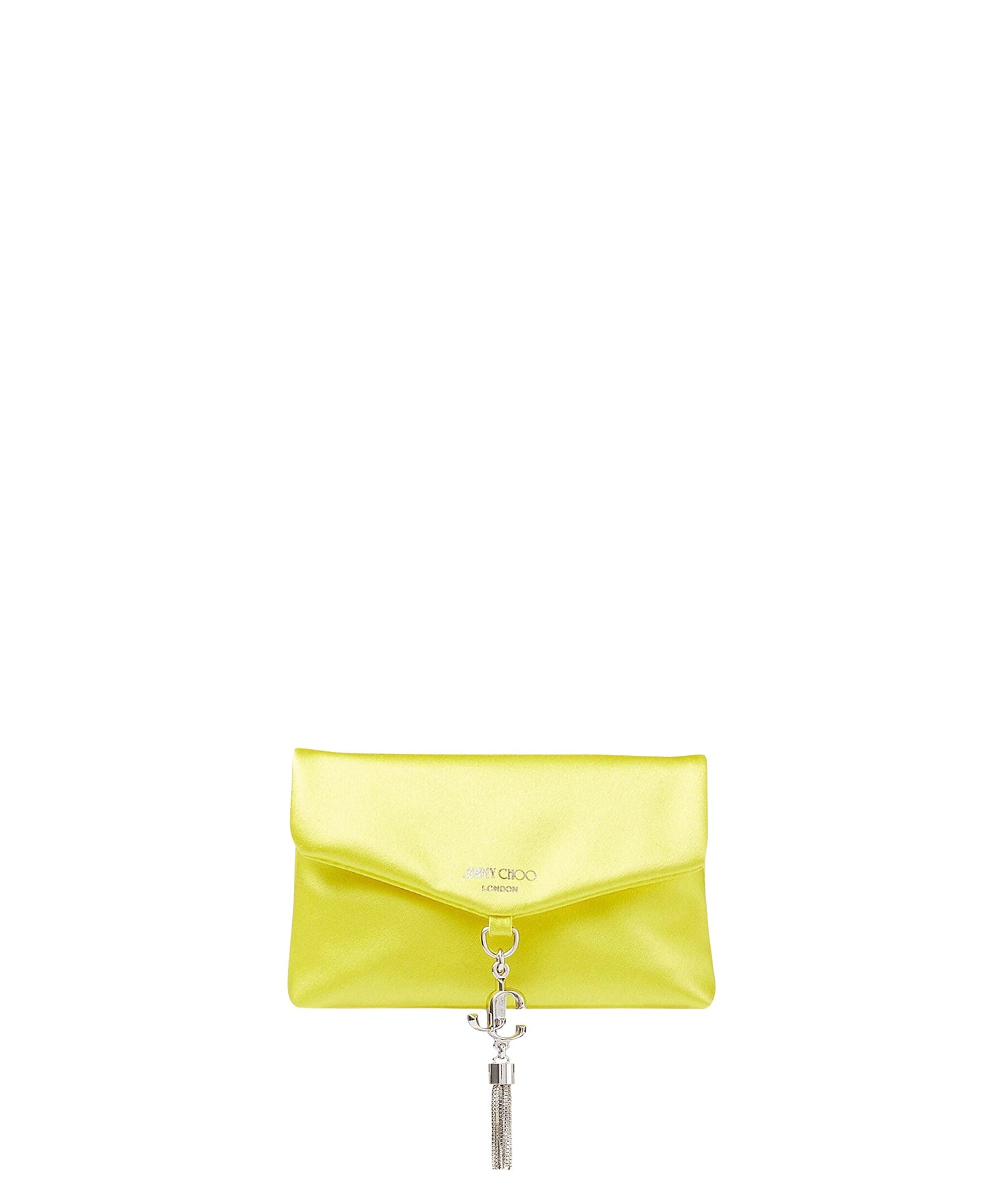 Soft satin card holder with tassel - Yellow & Silver