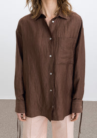 Chemise Soir à manches nouées en lin - Sienna