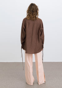 Chemise Soir à manches nouées en lin - Sienna