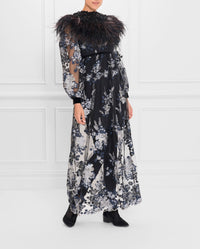 Robe Soleil à détails brodés - Silver Grey