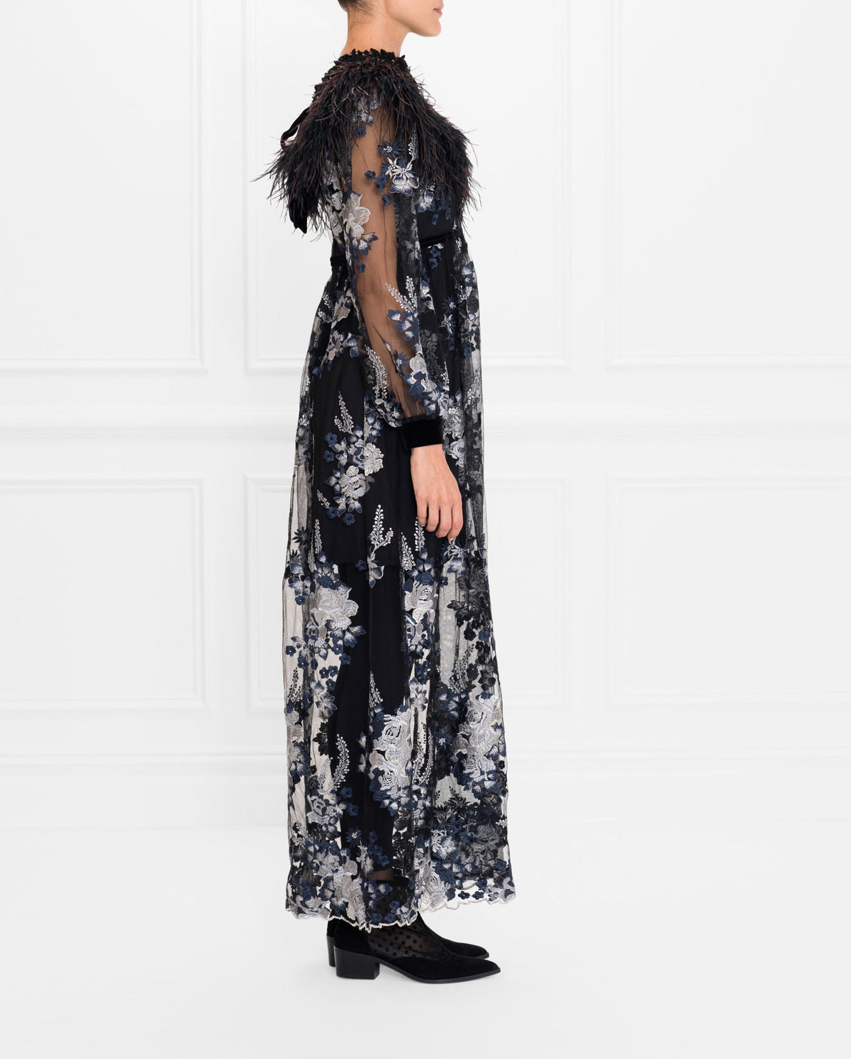Robe Soleil à détails brodés - Silver Grey