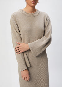 Robe longue Sommer côtelée - Beige
